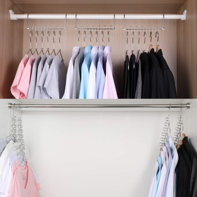 Meetu Magic Cloth Hanger Space Saving Hangers Metal Closet Organizer for Wardrobe Organization (Pack of 4) - Image 3